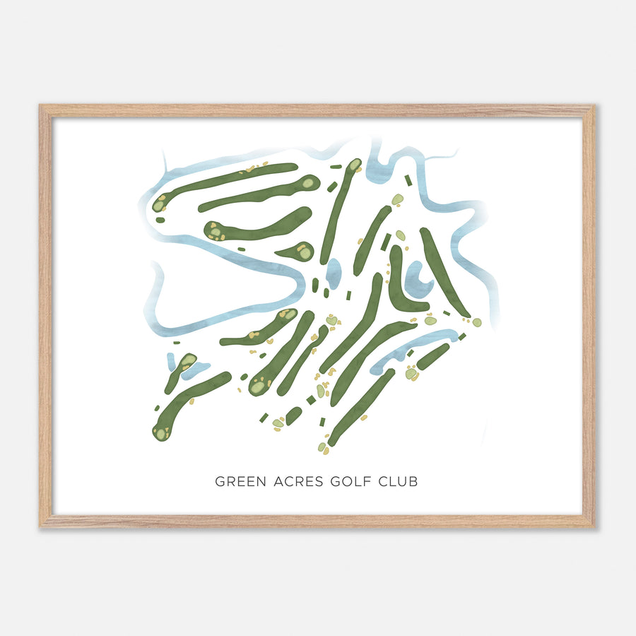 Print of Green Acres Golf Club Modern Map