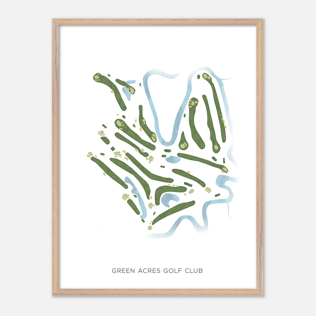 Print of Green Acres Golf Club Modern Map