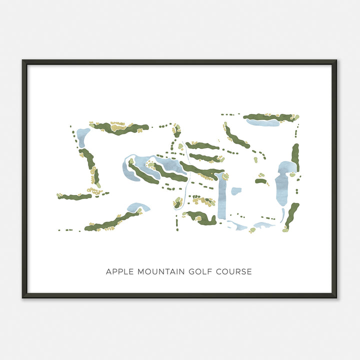Print of Apple Mountain Golf Course Modern Map