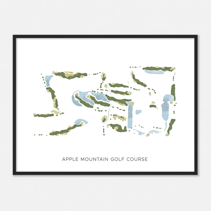 Print of Apple Mountain Golf Course Modern Map
