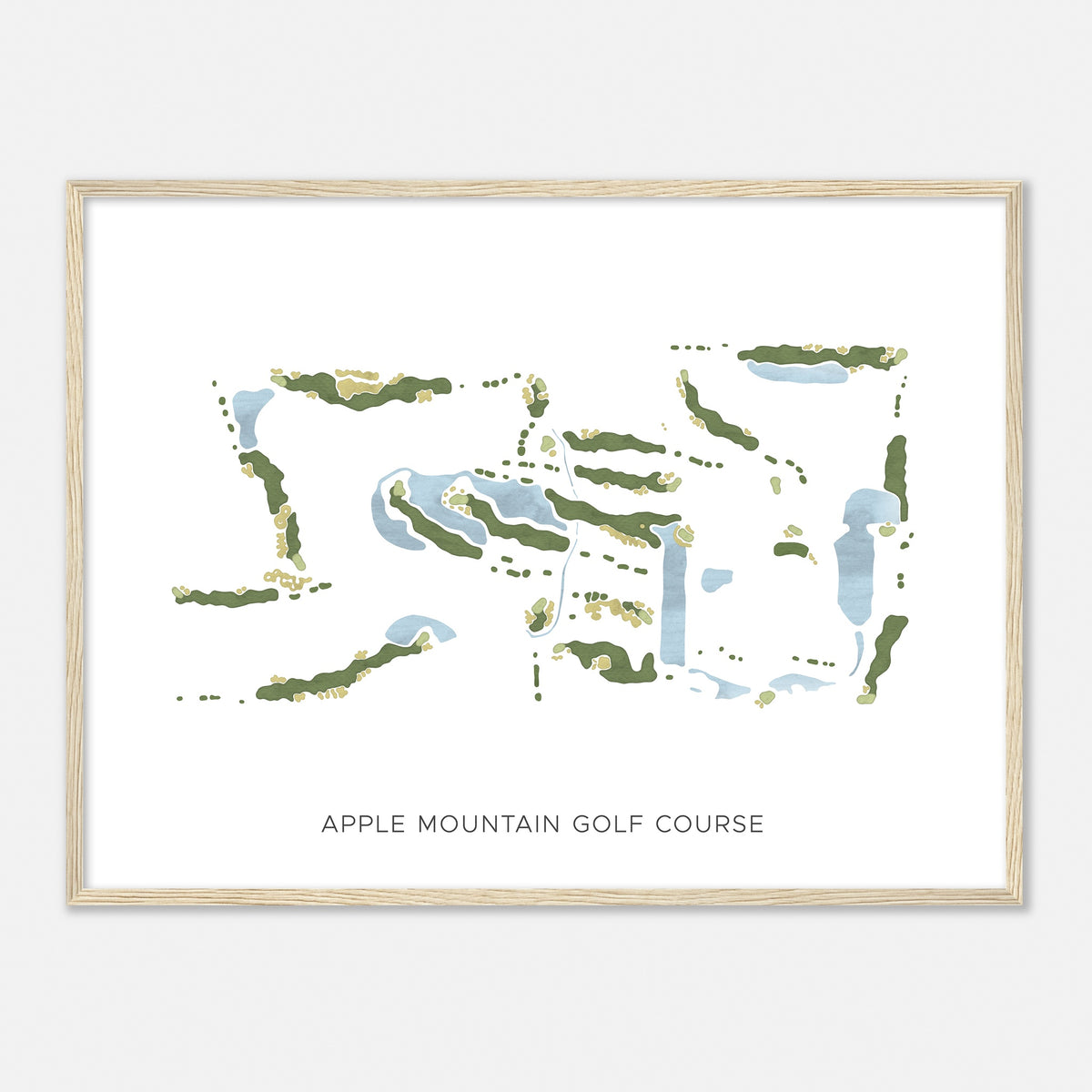 Print of Apple Mountain Golf Course Modern Map