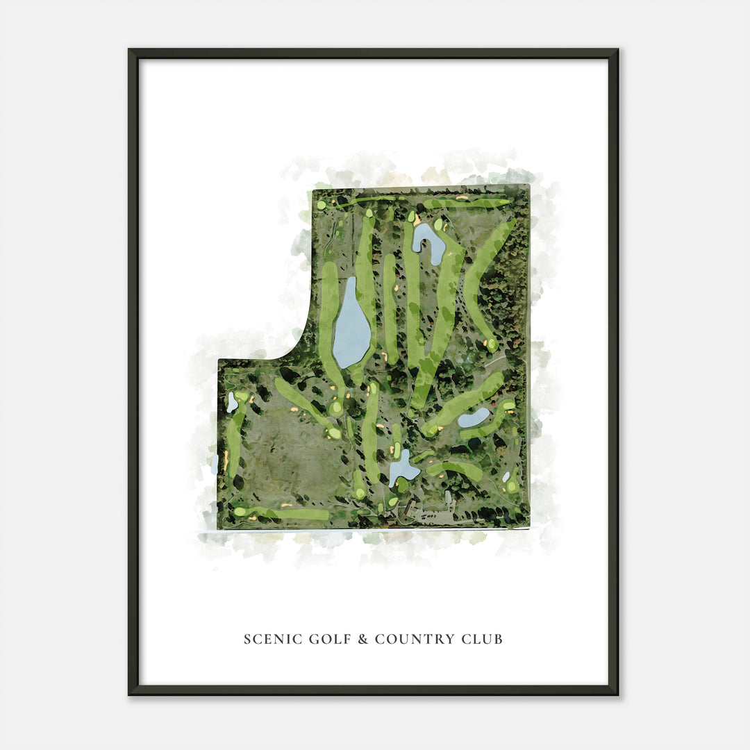 Print of Scenic Golf &amp; Country Club Classic Map