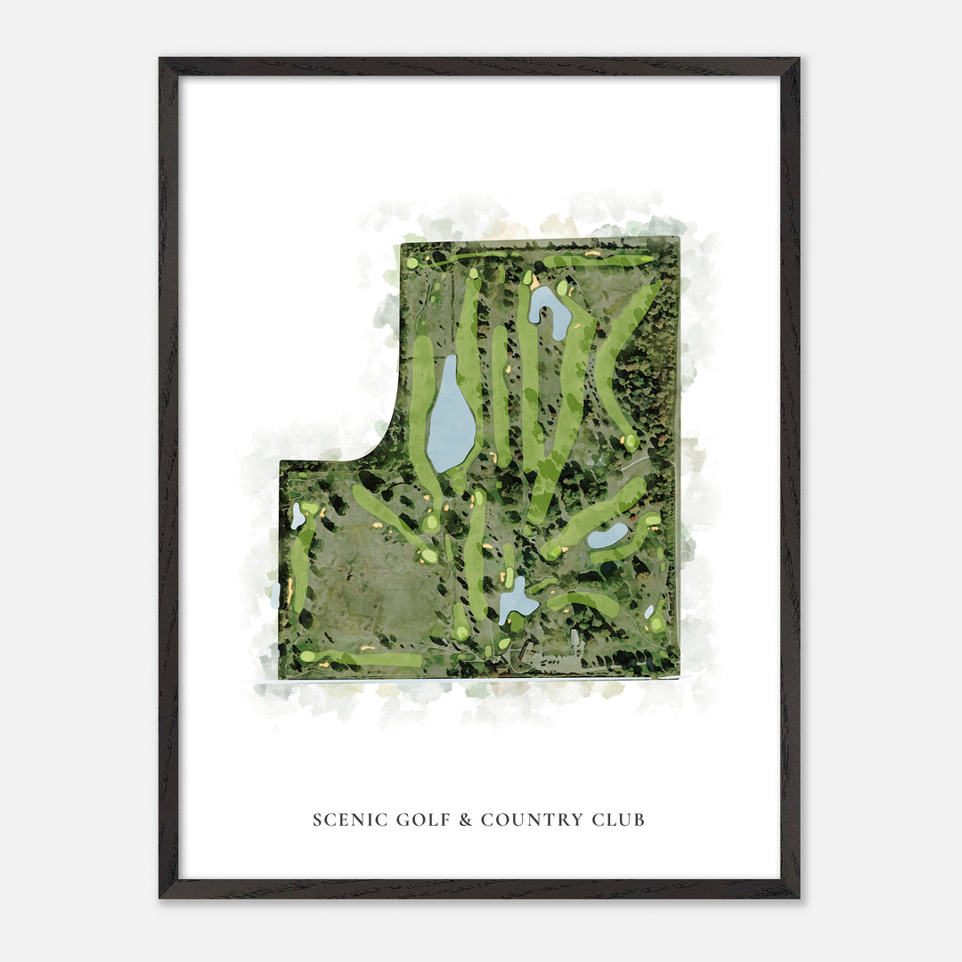 Print of Scenic Golf &amp; Country Club Classic Map
