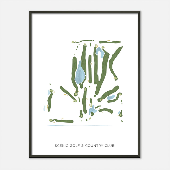 Print of Scenic Golf &amp; Country Club Modern Map