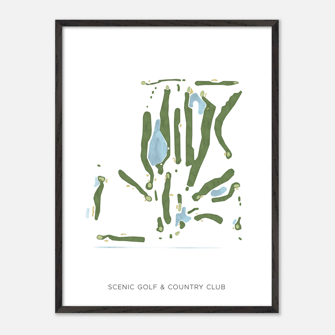 Print of Scenic Golf &amp; Country Club Modern Map
