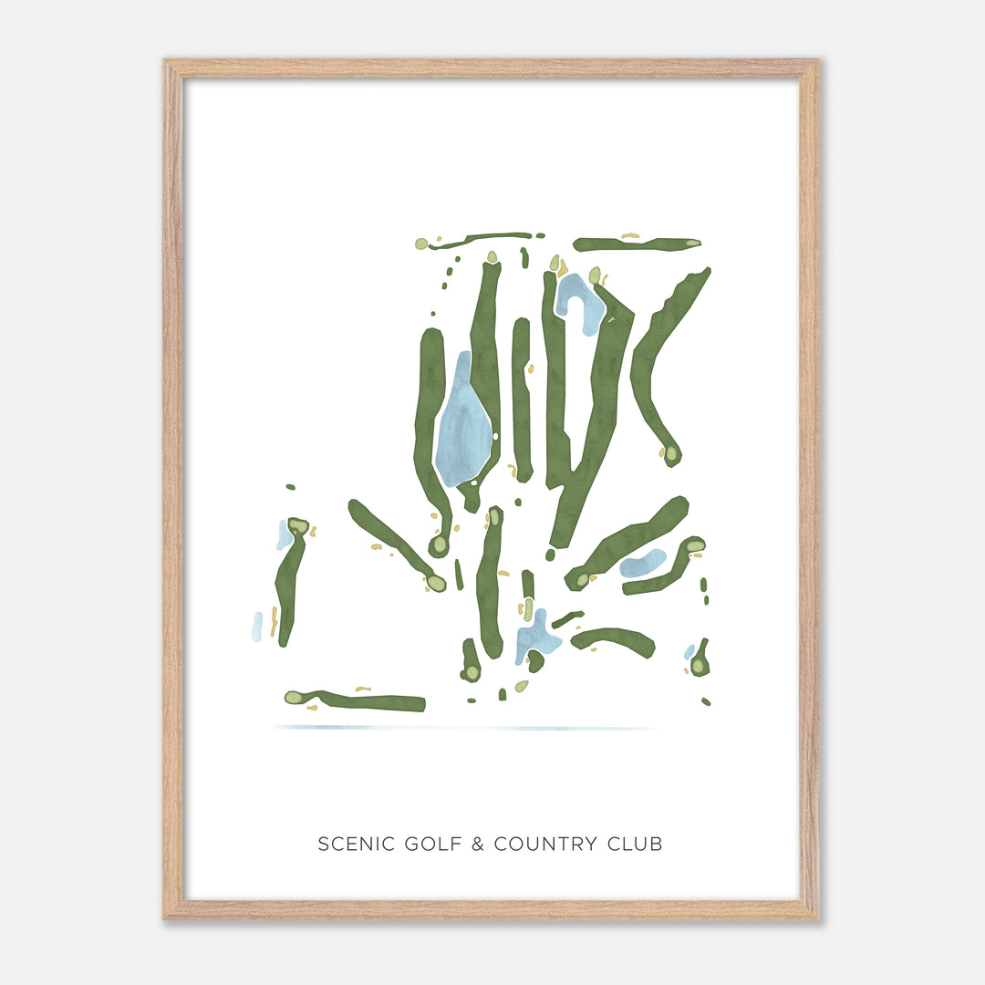 Print of Scenic Golf &amp; Country Club Modern Map