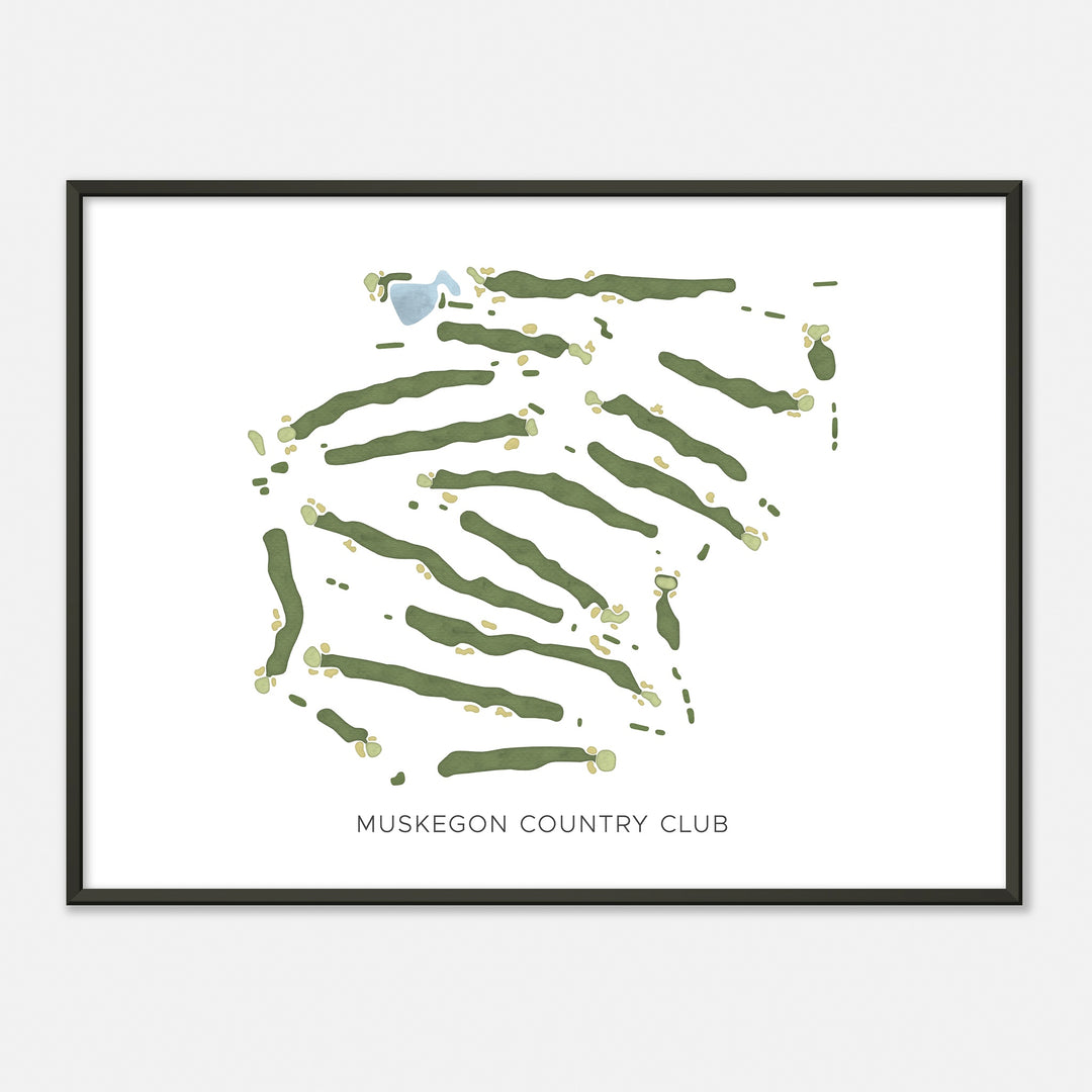 Print of Muskegon Country Club Modern Map