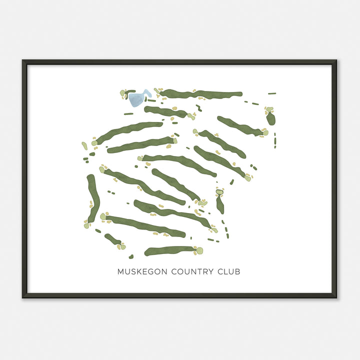 Print of Muskegon Country Club Modern Map