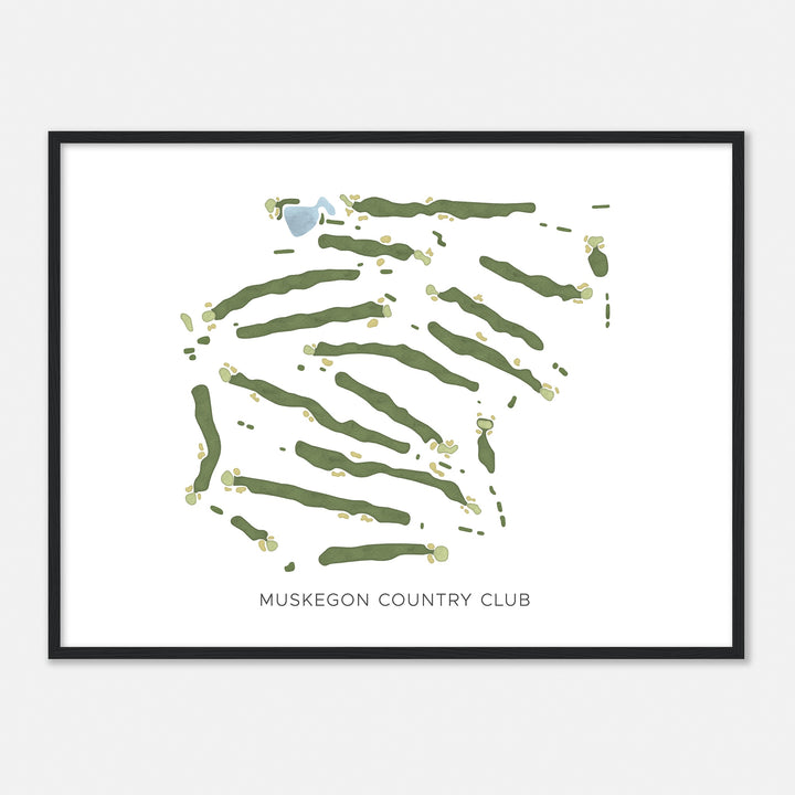 Print of Muskegon Country Club Modern Map