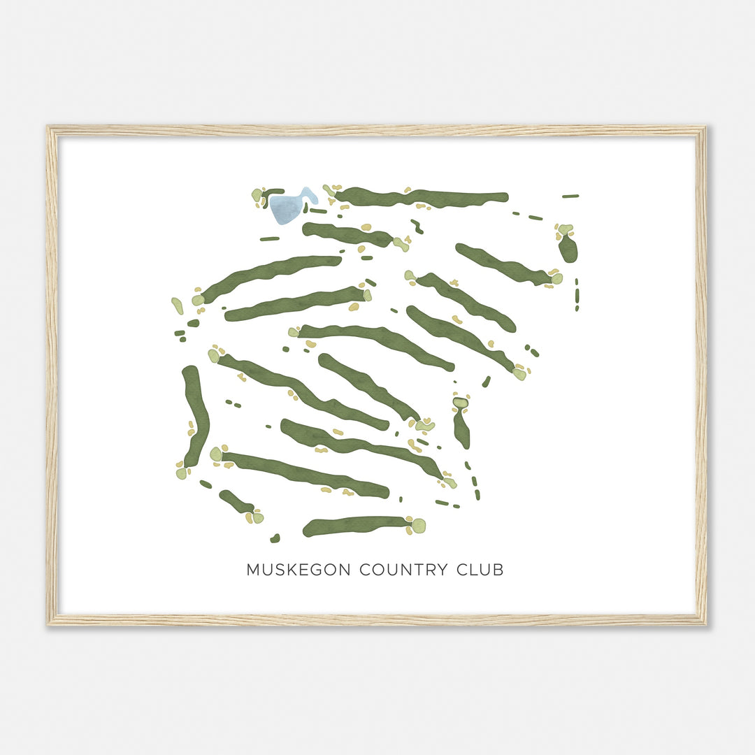 Print of Muskegon Country Club Modern Map