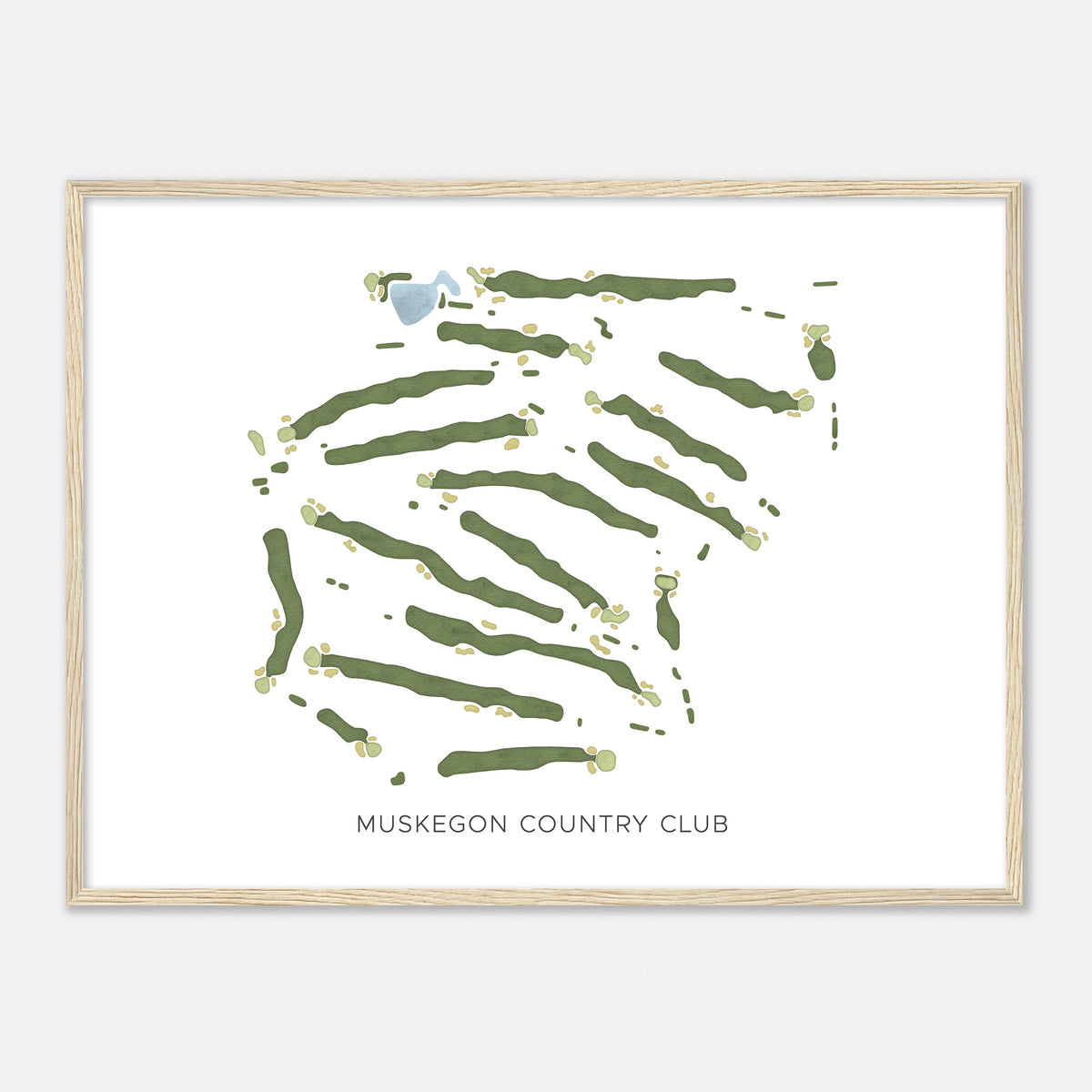 Print of Muskegon Country Club Modern Map