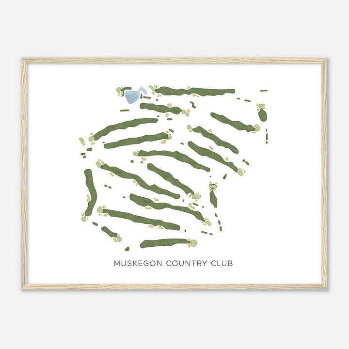 Print of Muskegon Country Club Modern Map