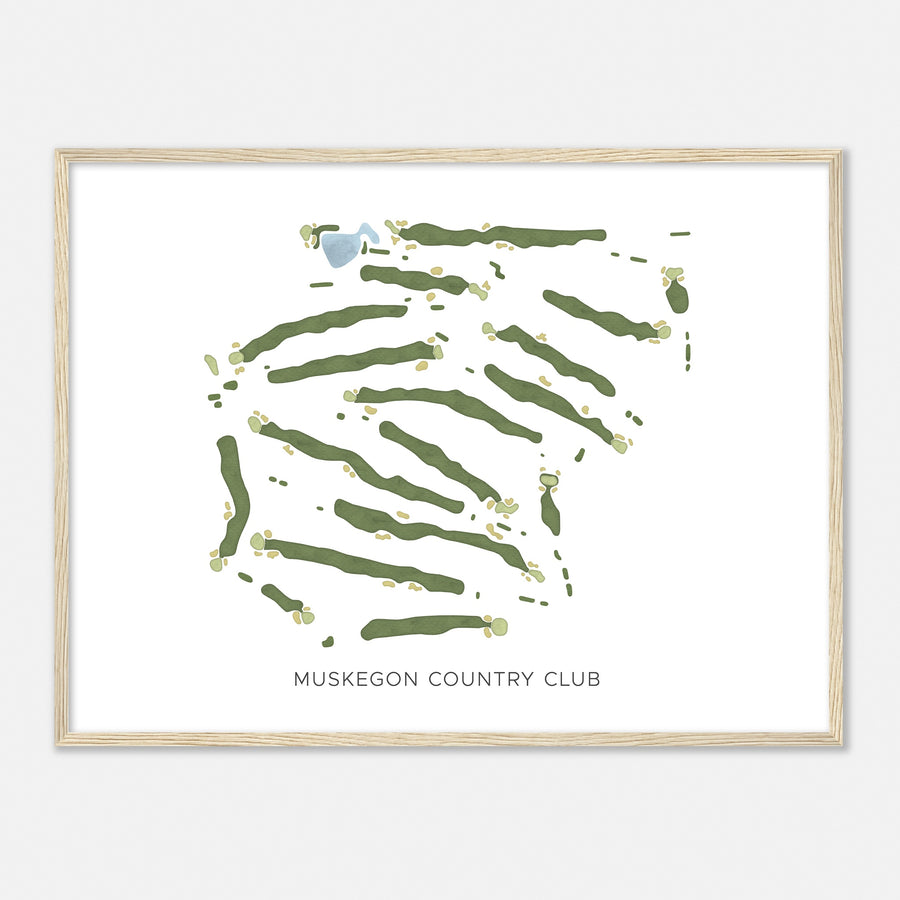 Print of Muskegon Country Club Modern Map