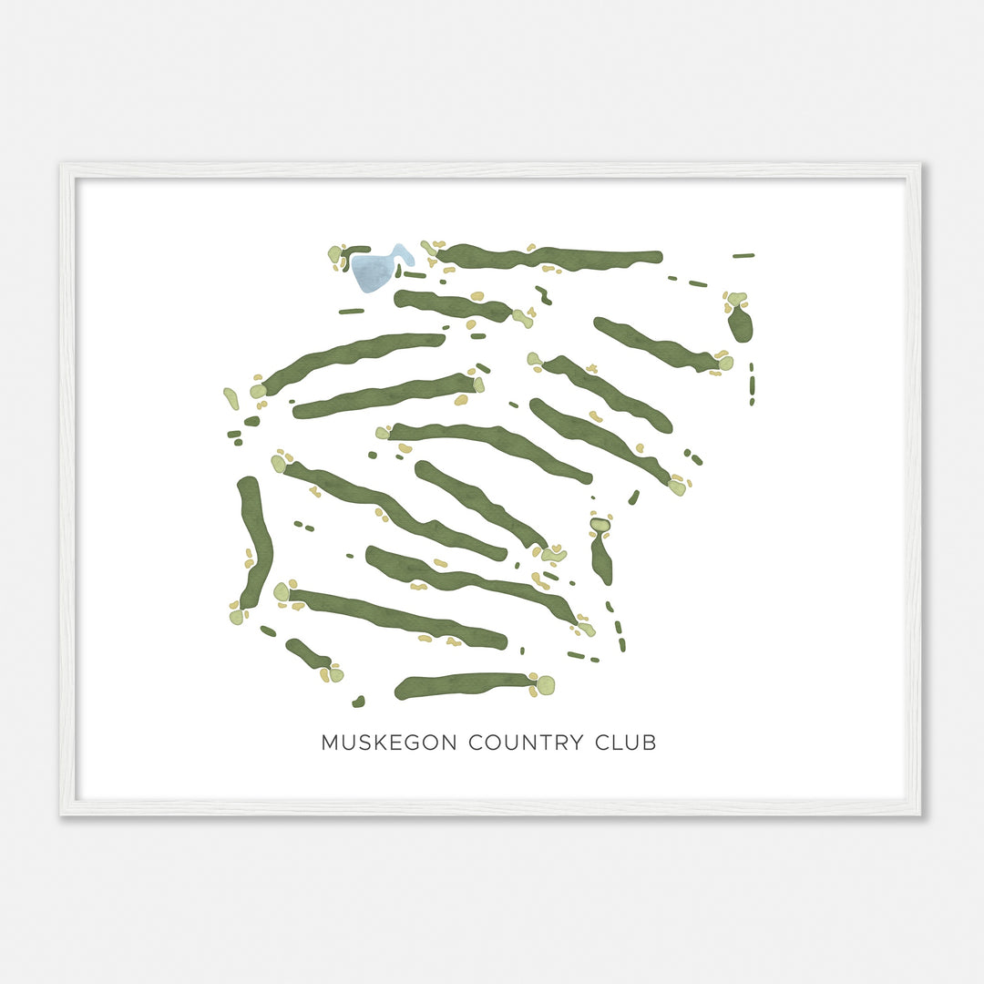 Print of Muskegon Country Club Modern Map
