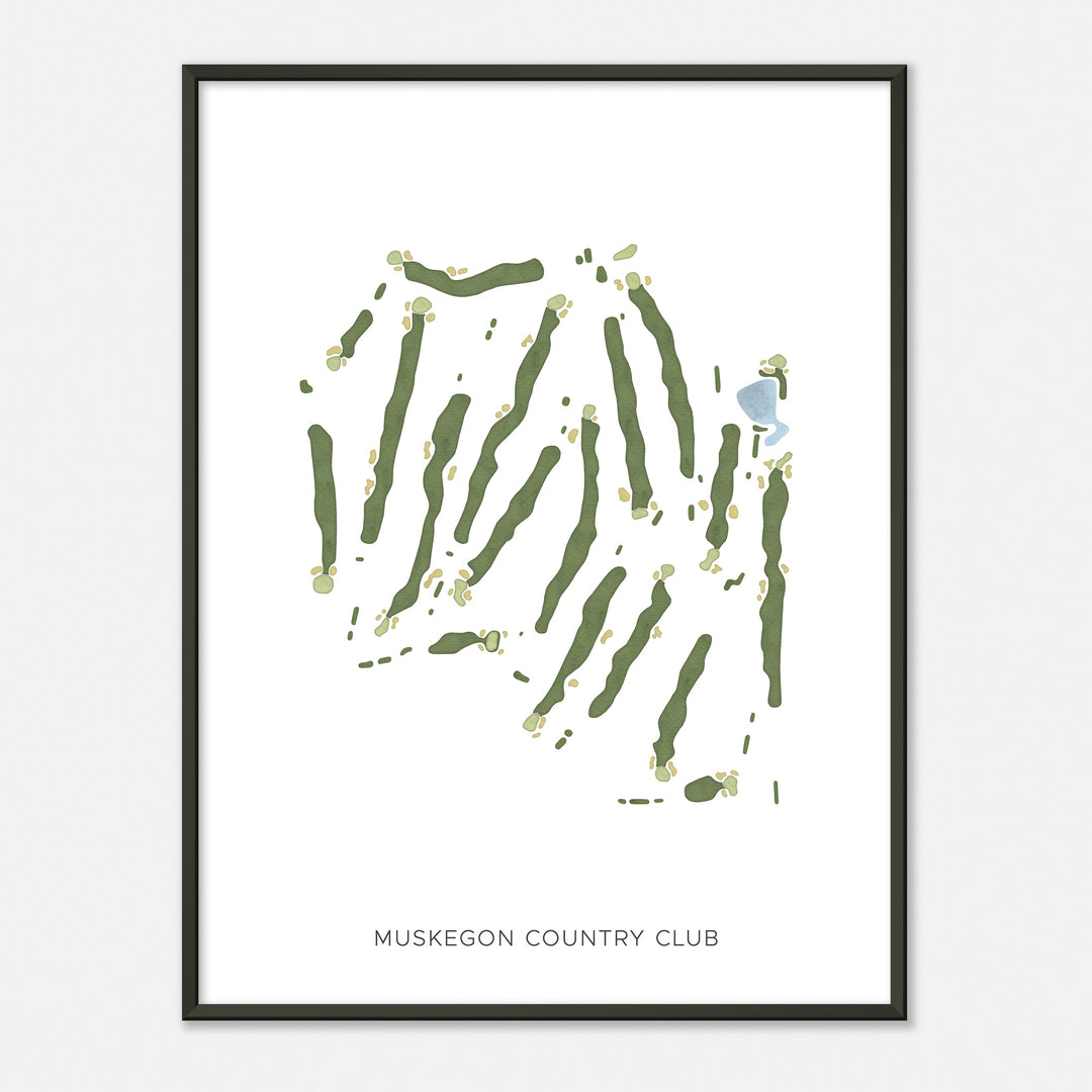 Print of Muskegon Country Club Modern Map