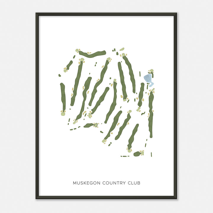 Print of Muskegon Country Club Modern Map