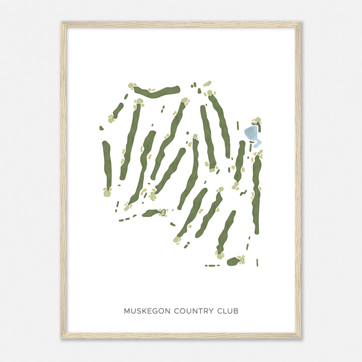 Print of Muskegon Country Club Modern Map