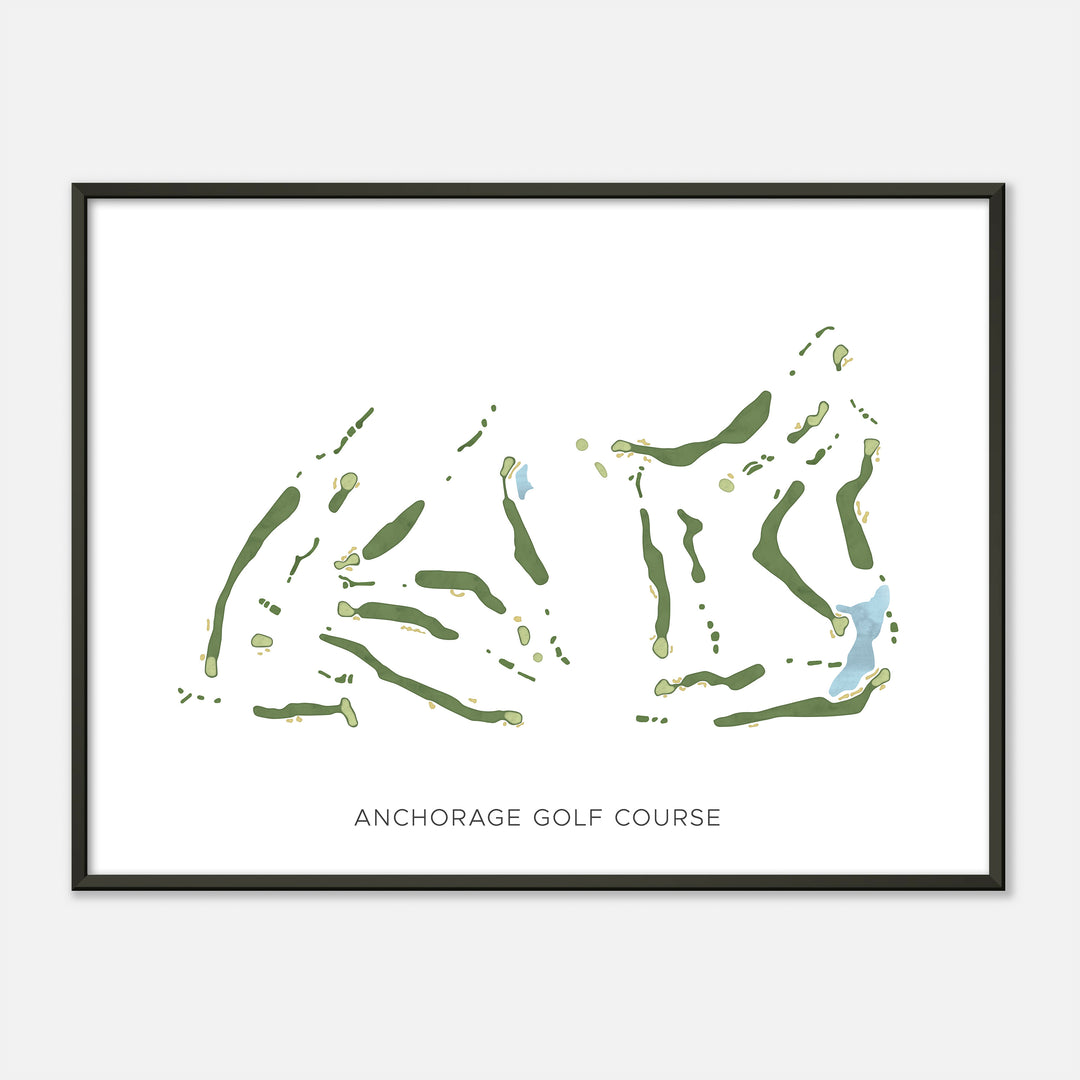 Print of Anchorage Golf Course Modern Map