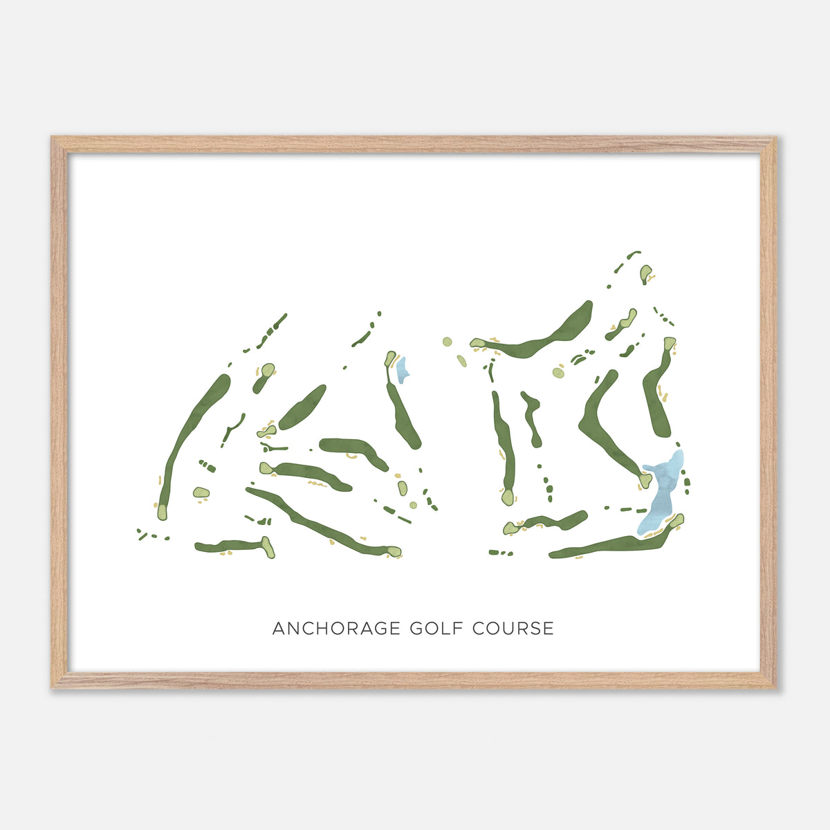 Print of Anchorage Golf Course Modern Map
