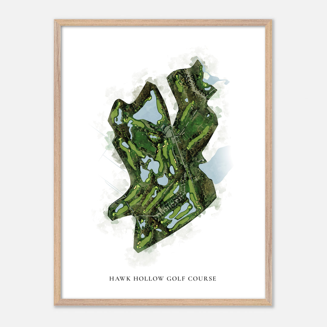 Print of Hawk Hollow Golf Course Classic Map