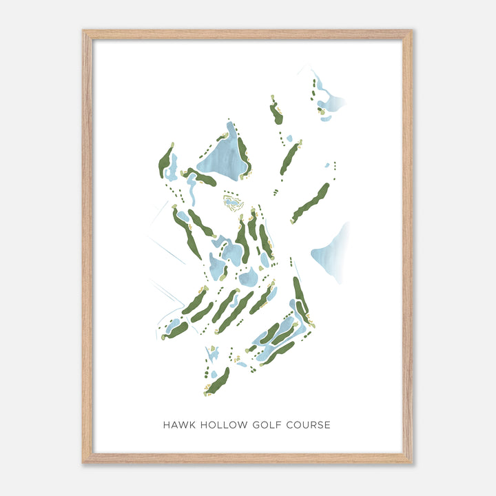 Print of Hawk Hollow Golf Course Modern Map