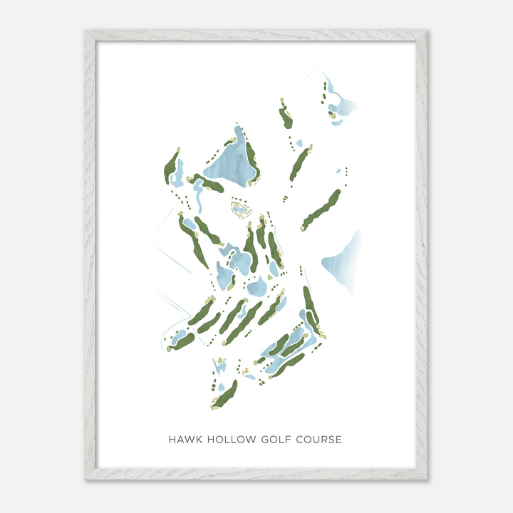 Print of Hawk Hollow Golf Course Modern Map