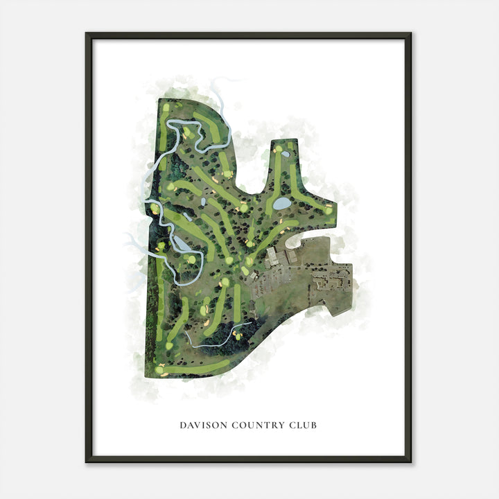 Print of Davison Country Club Classic Map