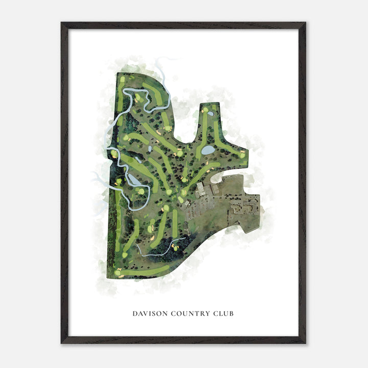 Print of Davison Country Club Classic Map