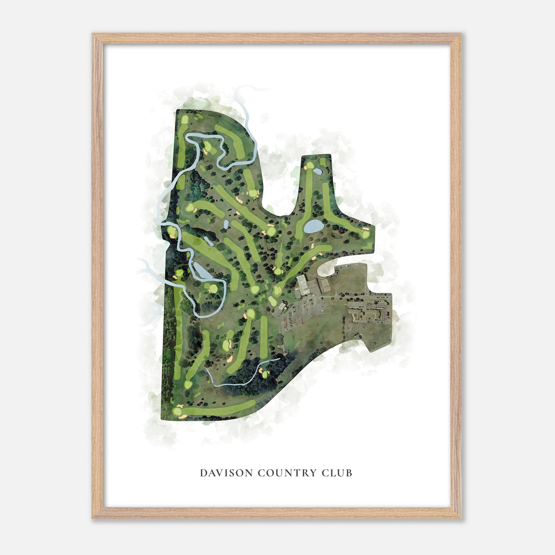 Print of Davison Country Club Classic Map