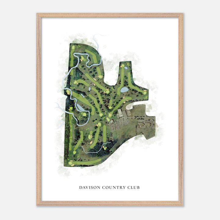 Print of Davison Country Club Classic Map