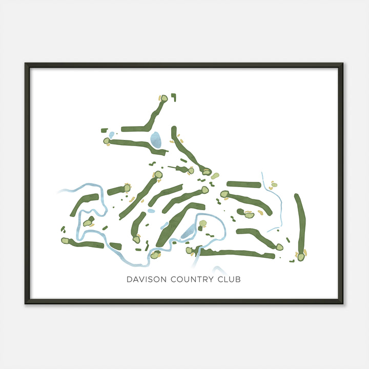 Print of Davison Country Club Modern Map