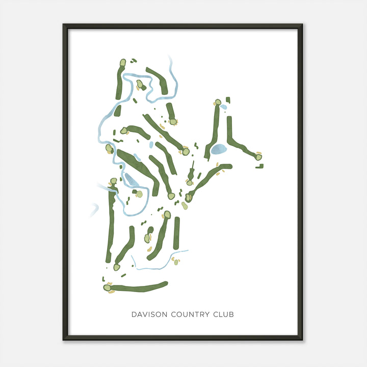 Print of Davison Country Club Modern Map