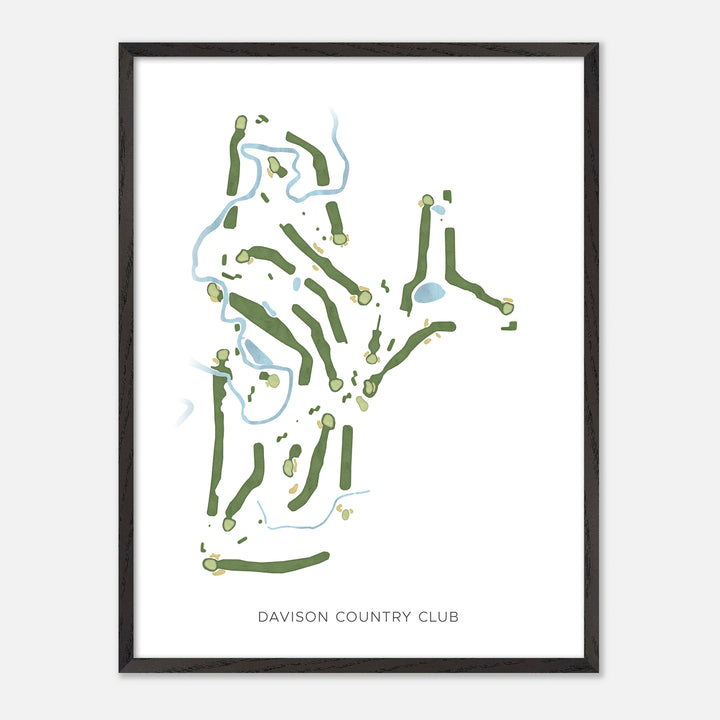 Print of Davison Country Club Modern Map