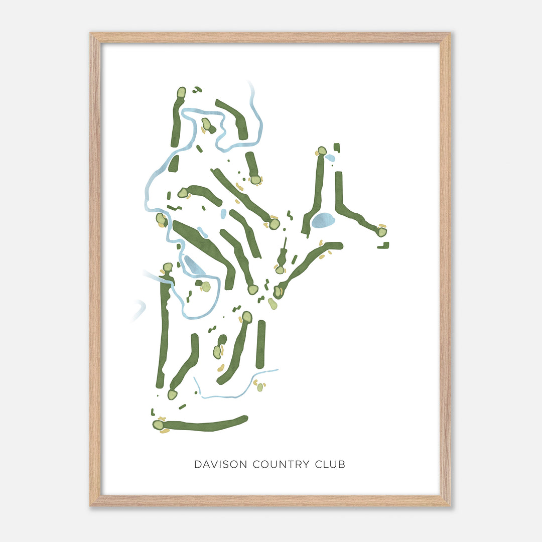 Print of Davison Country Club Modern Map
