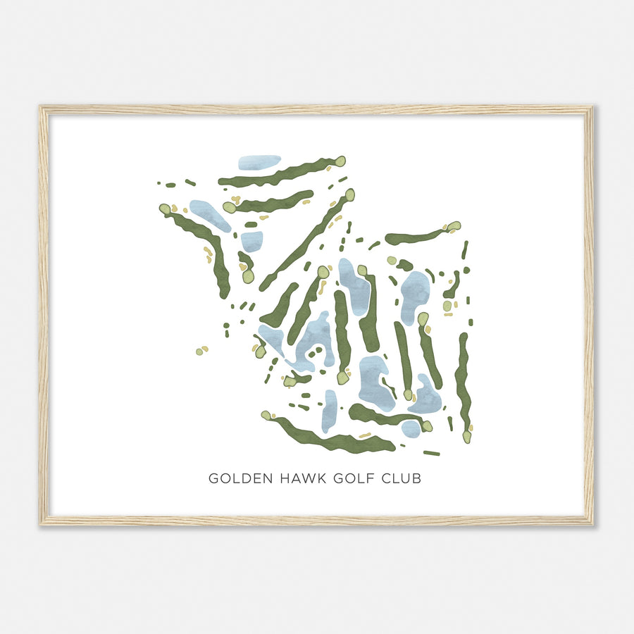Print of Golden Hawk Golf Club Modern Map