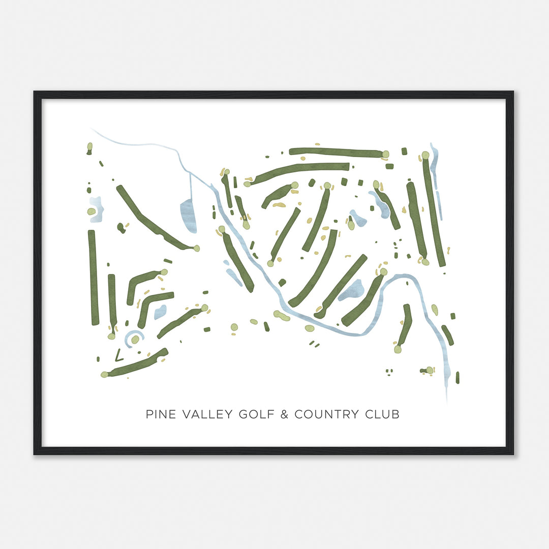 Print of Pine Valley Golf & Country Club Modern Map
