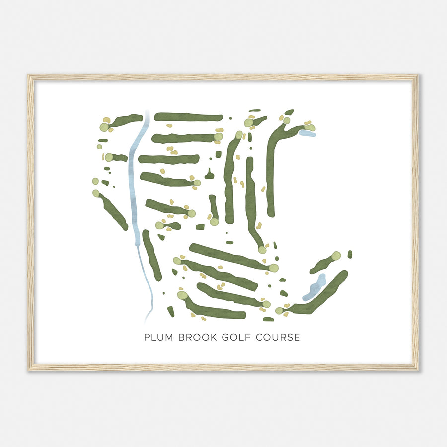 Print of Plum Brook Golf Course Modern Map