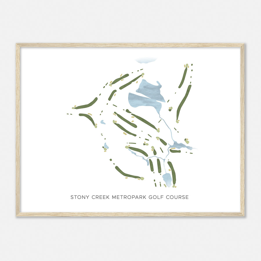 Print of Stony Creek Metropark Golf Course Modern Map