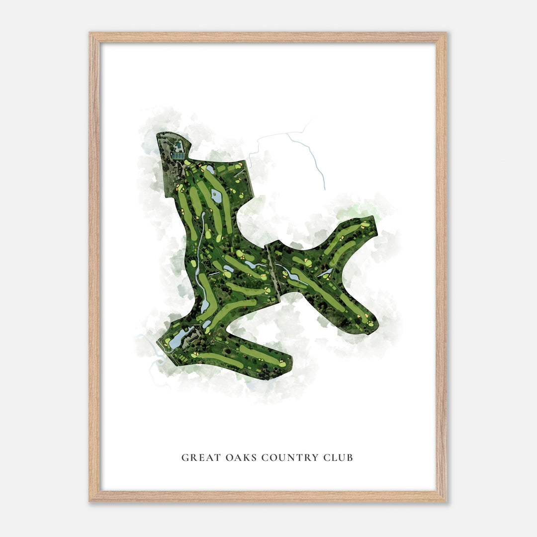 Print of Great Oaks Country Club Classic Map