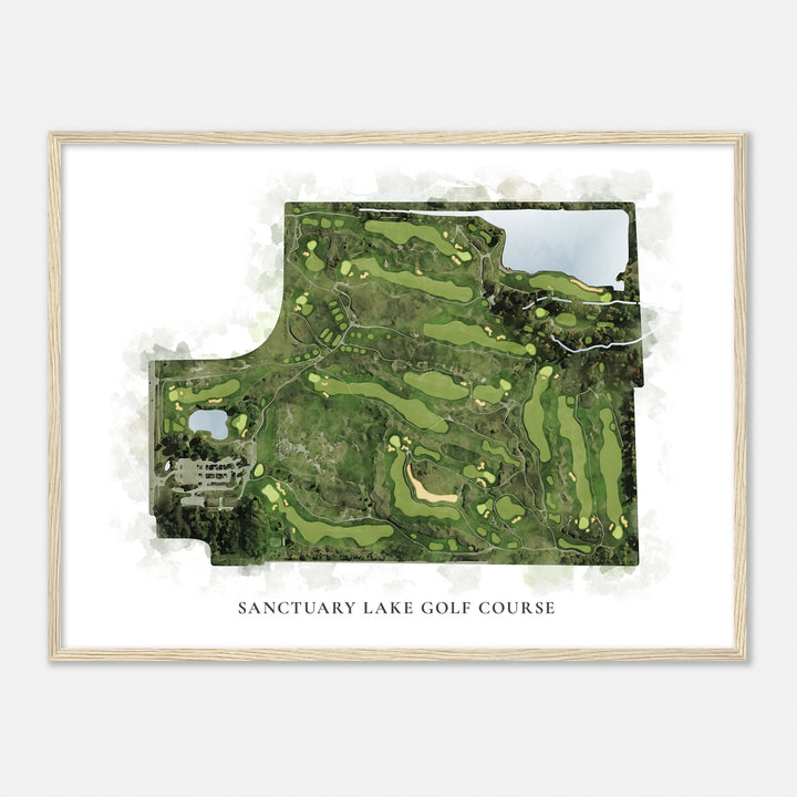 Print of Sanctuary Lake Golf Course Classic Map