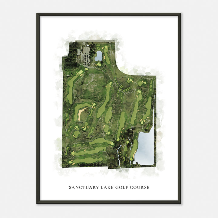 Print of Sanctuary Lake Golf Course Classic Map