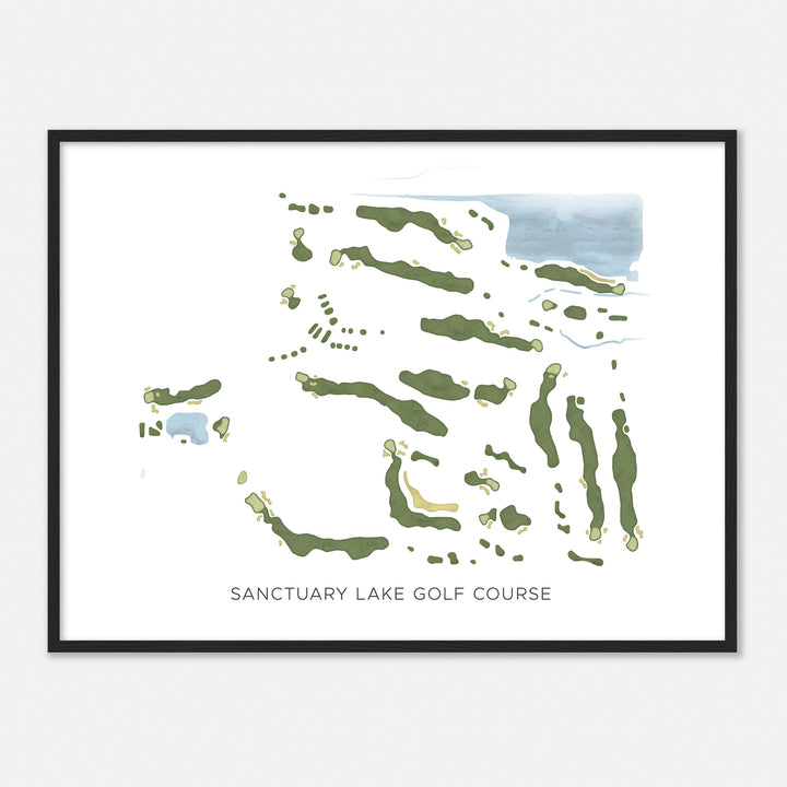 Print of Sanctuary Lake Golf Course Modern Map