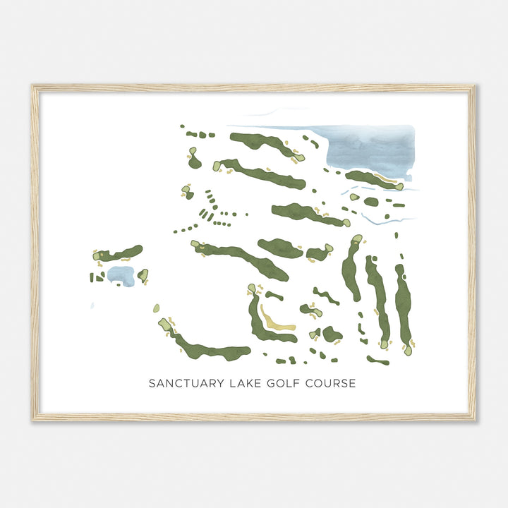Print of Sanctuary Lake Golf Course Modern Map