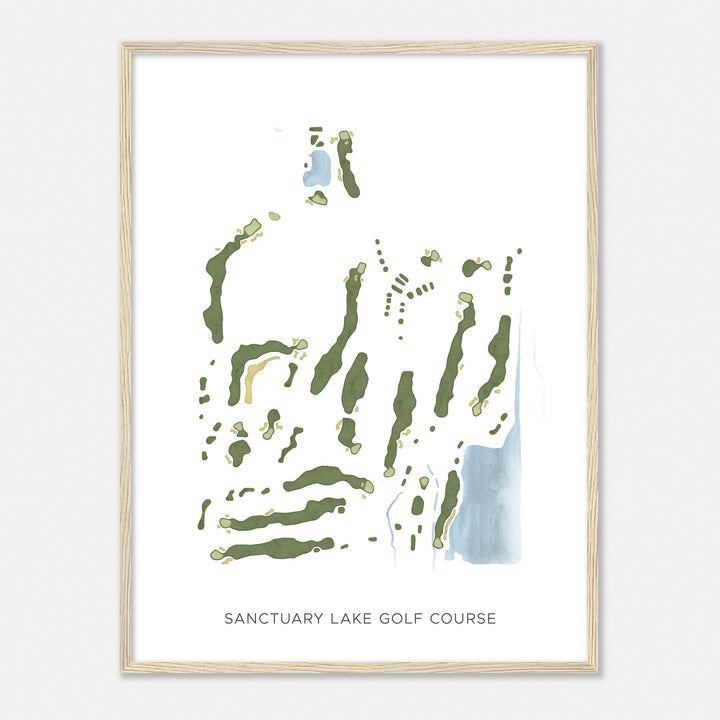 Print of Sanctuary Lake Golf Course Modern Map