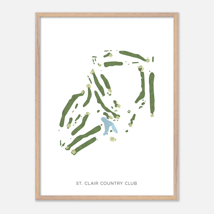 Print of St. Clair Country Club Modern Map