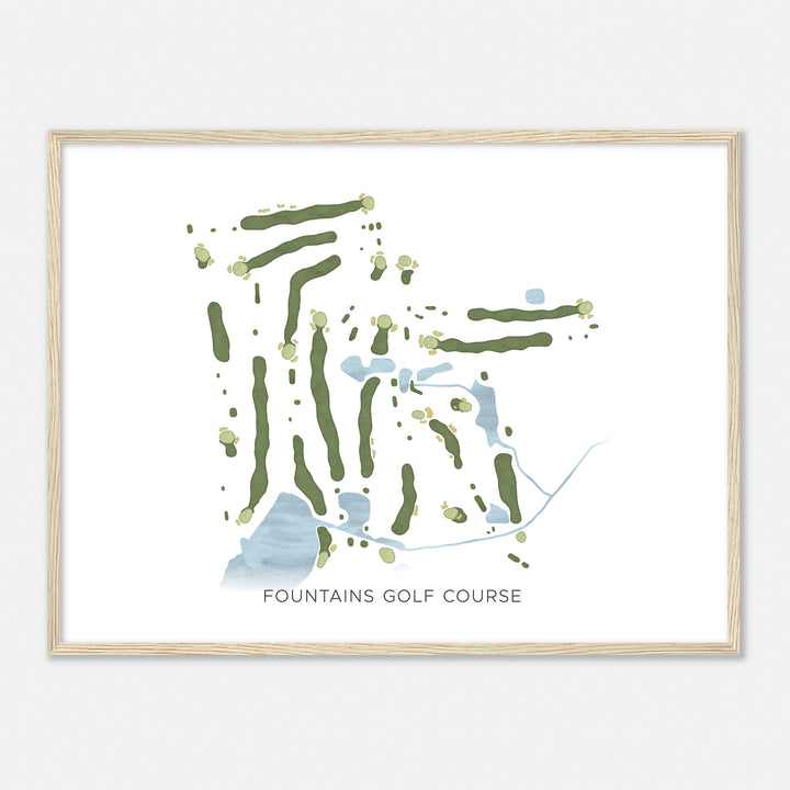 Print of Fountains Golf Course Modern Map