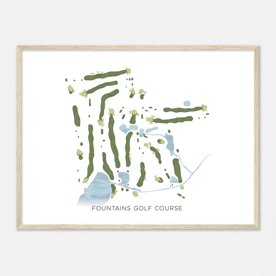 Print of Fountains Golf Course Modern Map