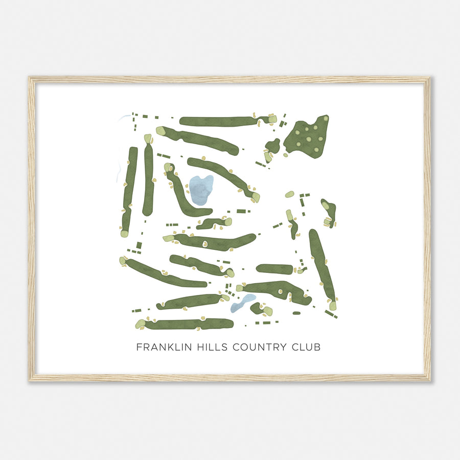 Print of Franklin Hills Country Club Modern Map