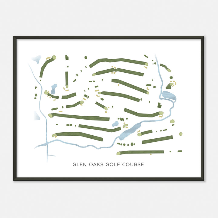 Print of Glen Oaks Golf Course Modern Map