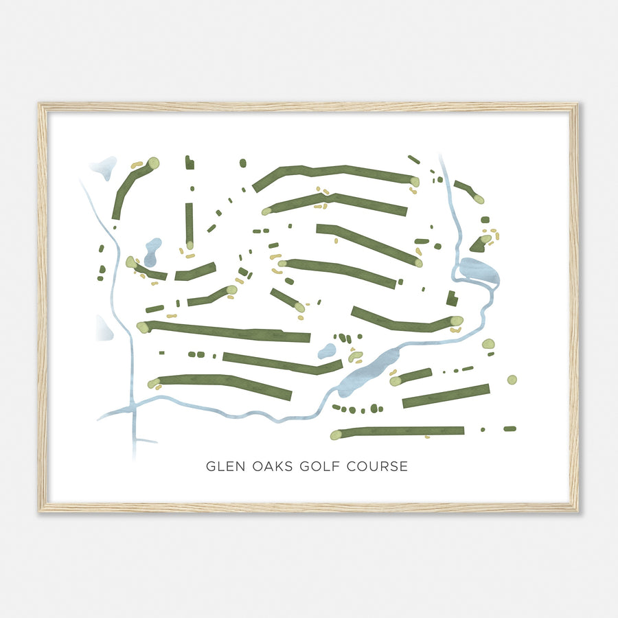 Print of Glen Oaks Golf Course Modern Map